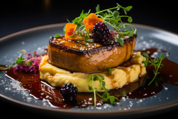 Foie gras delicately seared. - obrazy, fototapety, plakaty