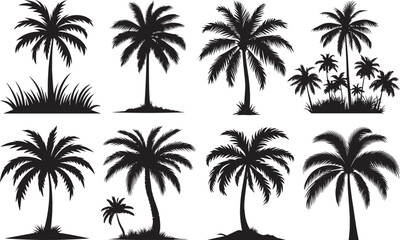 Palm Tree Silhouettes EPS Palm Vector Palm Tree Clipart