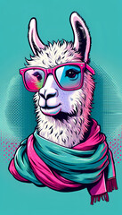 Llama in sunglasses looking cool