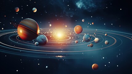 A solar system model - obrazy, fototapety, plakaty
