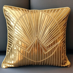 Art deco golden cushion depictions
