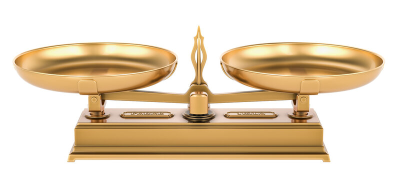 Roberval balance, scales. 3D rendering isolated on transparent background