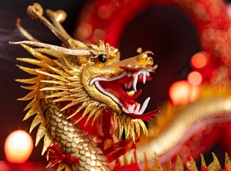 Traditional Chinese New Year Dragon Closeup