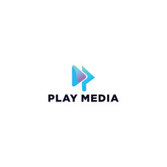 Play p media logo design with Application Logo Type Multimedia player icon design element for Music