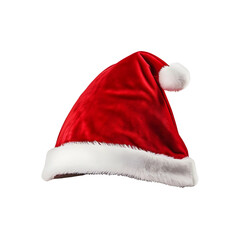 Winter Christmas Red Santa Claus hat (PNG) isolated on transparent background, AI
