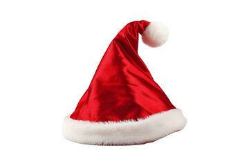 Christmas White and Red Santa Claus hat (PNG) isolated on a transparent background, AI