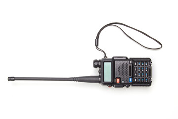 walkie-talkie for negotiations on a white background. travel accessories