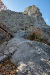 Autumn view of ancient sanctuary Belintash, Bulgaria
