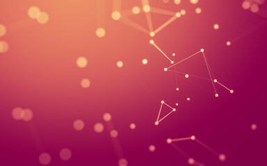 Abstract background. Molecules technology with polygonal shapes, connecting dots and lines. Connection structure. Big data visualization.