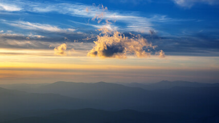 the expressive contrast of the clouds in the sky and sun. The nature and beauty of clouds