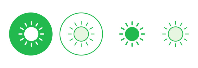 Sun icon set. Brightness Icon vector
