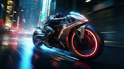 Cyberpunk motorcycle.