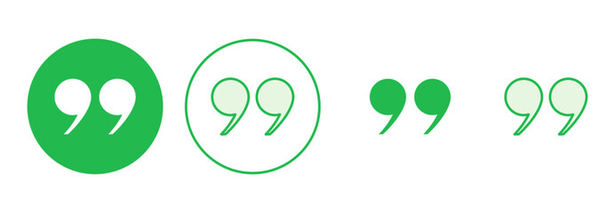 Quote icon set. Quotation mark symbol.