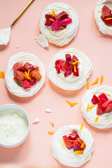 Rhubarb Pavlova