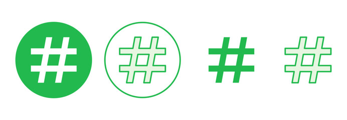 Hashtag icon set. hashtag symbol