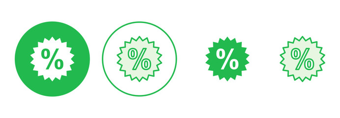 Discount icon set. Discount tag icon.