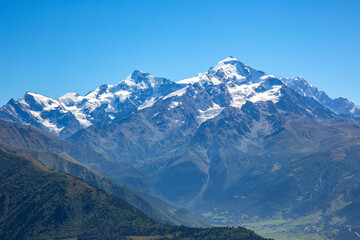 morning in the Caucasus mountain range in Georgia. Mountain landscape