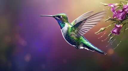 Fototapeta premium hummingbird feeding on flower