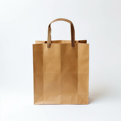 Brown paper bags are used to carry food and fruit. Generative AI illustration