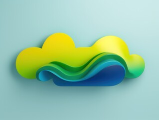 Abstract cloud. Colorful fantasy background.  White cloud on a blue background. 3D style imitation.