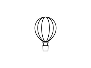 フラット気球アイコン：黒線B