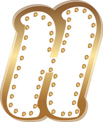 Elegant outline alphabet letter H