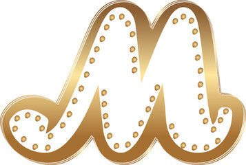 Elegant outline alphabet letter M