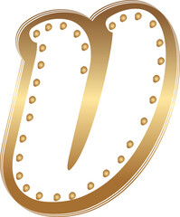 Elegant outline alphabet letter V