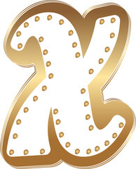 Elegant outline alphabet letter X