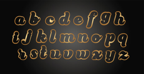 Golden outline Lowercase letters font