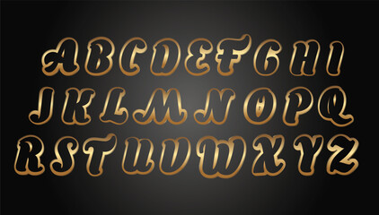 Fototapeta na wymiar Elegant outline alphabet letters font