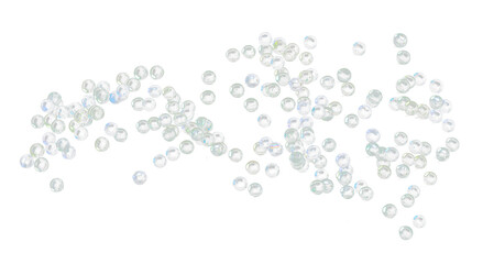 Glass marble Balls fly in air. Many glass marble ball transparency throw in many group and falling...