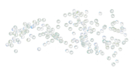 Glass marble Balls fly in air. Many glass marble ball transparency throw in many group and falling down. Glass marble ball toy decor fish tank. Black background isolated