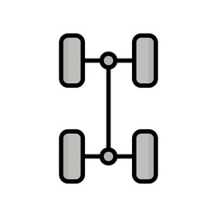 Car Repair Icon, Chassis Vector Illustration