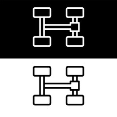 Chassis Vector Design, Black and White Version Design Template