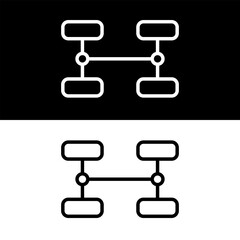 Chassis Vector Design, Black and White Version Design Template