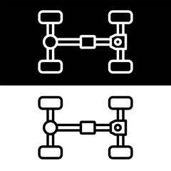 Chassis Vector Design, Black and White Version Design Template