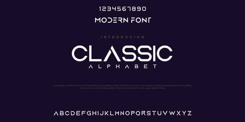 Modern Bold Font and Number. Typography urban style alphabet fonts for fashion, sport, technology, digital, movie, logo design, vector illustration