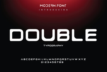 Modern Bold Font and Number. Typography urban style alphabet fonts for fashion, sport, technology, digital, movie, logo design, vector illustration