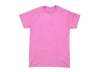 Pink T-shirt blank white background