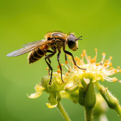robber fly sitting on a flower.