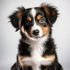 Cute puppy on a white background
