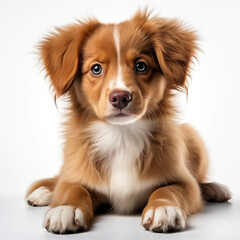 Cute puppy on a white background