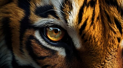 Zelfklevend Fotobehang The tiger's eyes looked very fierce. © SantDes