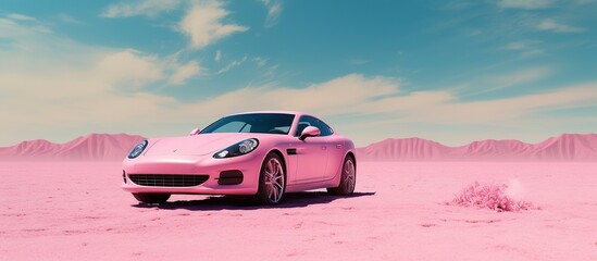 pink luxury car - obrazy, fototapety, plakaty