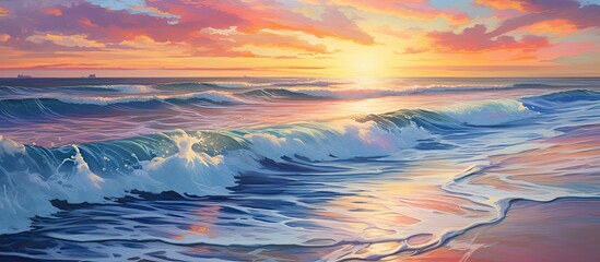 During the summer I traveled to a beautiful beach where I soaked up the sun admired the picturesque landscape of the ocean and marveled at the stunning sunset painting the sky with vibrant 