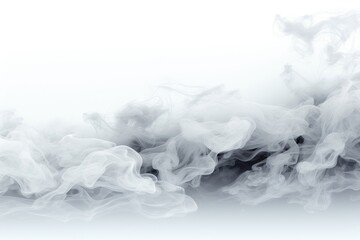 An abstract background image intended for creative content, featuring billowing white smoke against a clean white background, offering a minimalist and ethereal canvas. Photorealistic illustration