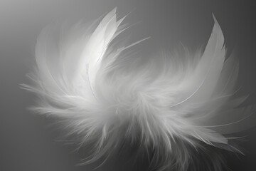 An abstract background image for creative content in black and white, featuring feathers, providing a minimalist and versatile canvas for artistic expression. Photorealistic illustration