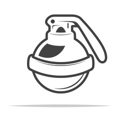 Round grenade outline icon transparent vector isolated