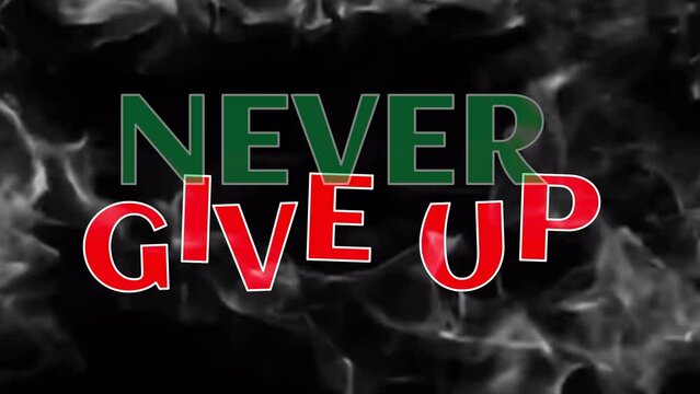 Animation about never give up quote